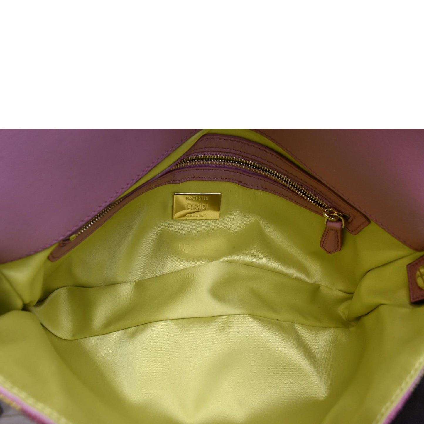 FENDI Baguette 1997 Satin Leather Shoulder Satchel Bag Multicolor