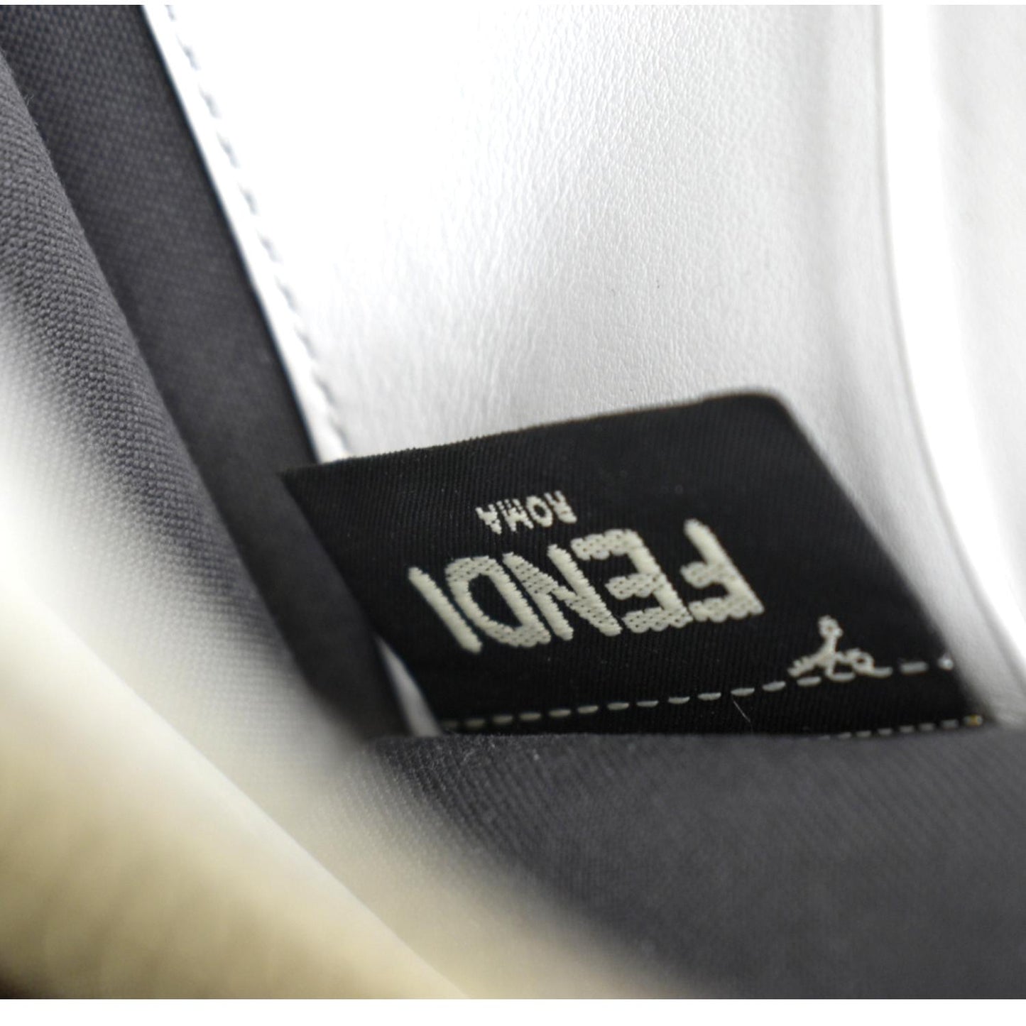 FENDI F Envelope Wallet on Chain Leather Crossbody Bag White