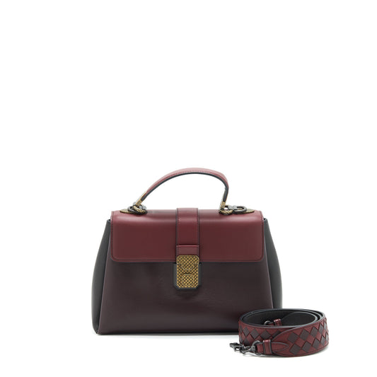 Bottega Veneta Piazza Top Handle Purse Burgundy
