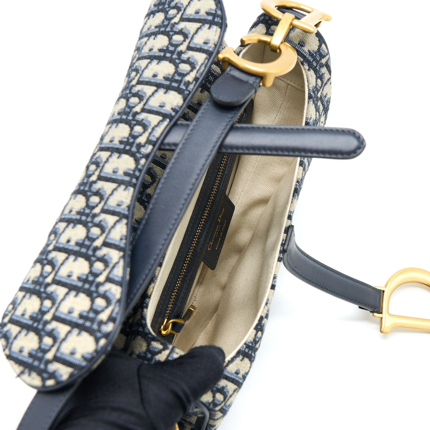 Dior Medium Dior Saddle Purse Blue Dior Oblique Jacquard