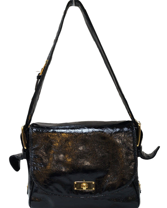 Marc Jacobs Black Patent Leather Shoulder Bag