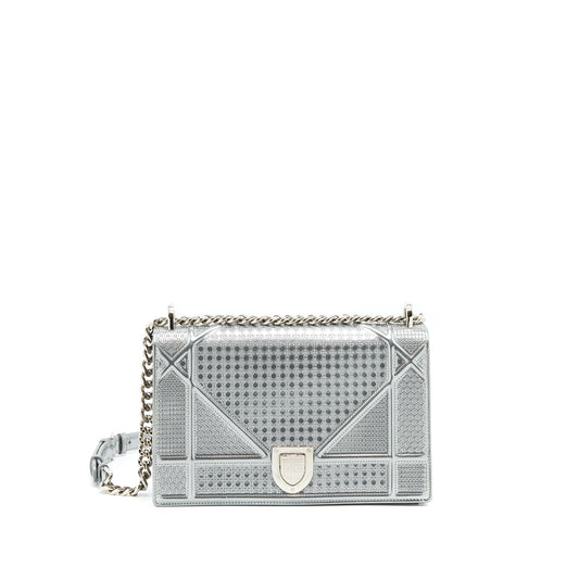 Dior Medium Diorama Metallic Silver