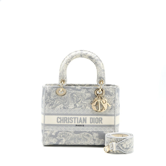 Dior Medium Lady Dior Purse D-lite Purse Light Grey
