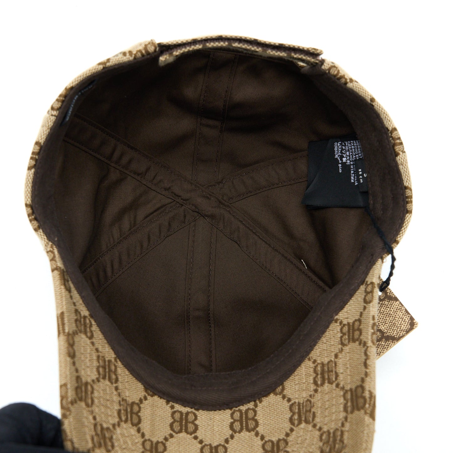 Balenciaga X Gucci Size S Hacker Project Cap Canvas Jacquard Ebony/Brown