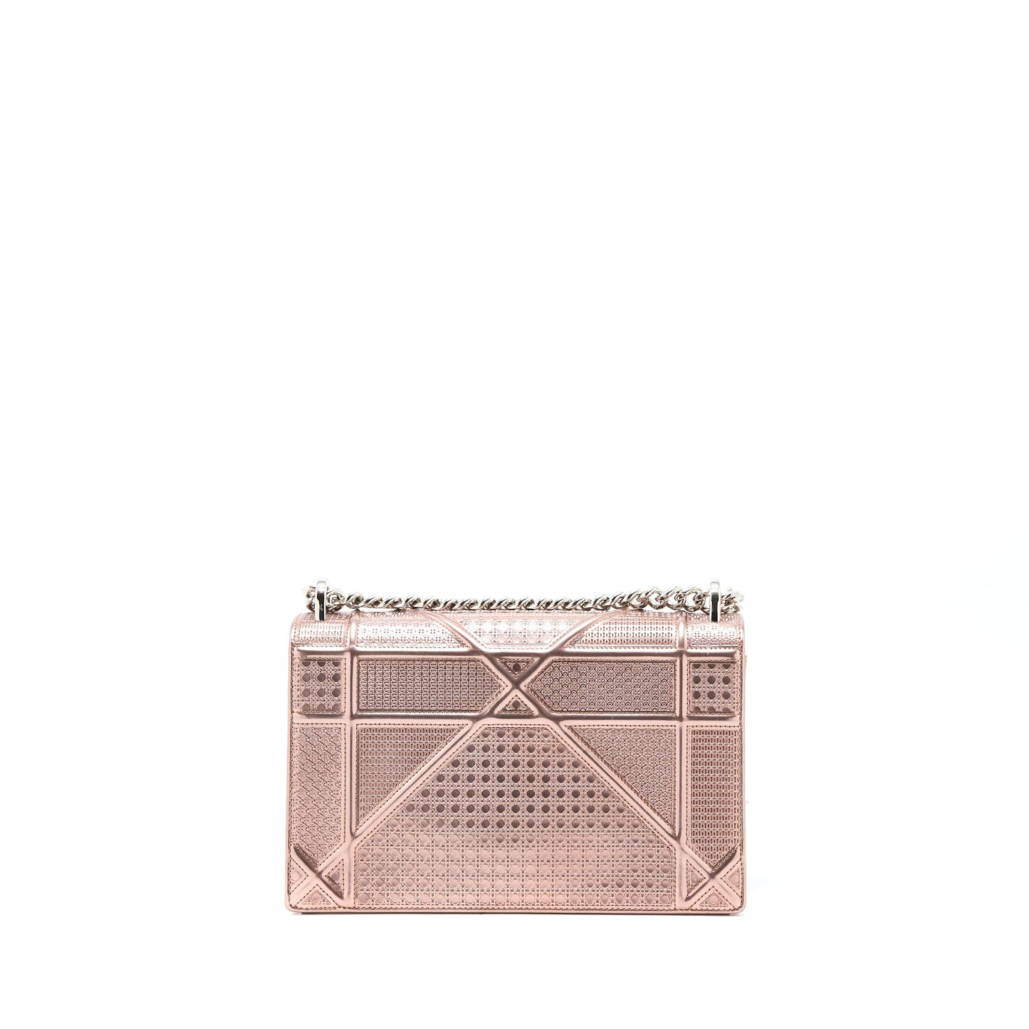 Dior Medium Diorama Cannage Calfskin Metallic Pink
