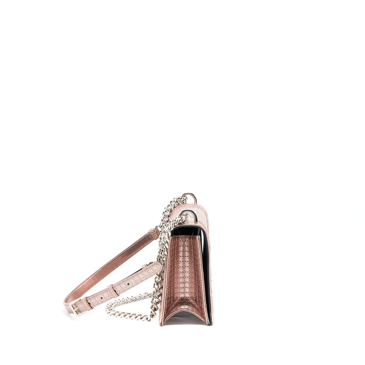 Dior Medium Diorama Cannage Calfskin Metallic Pink