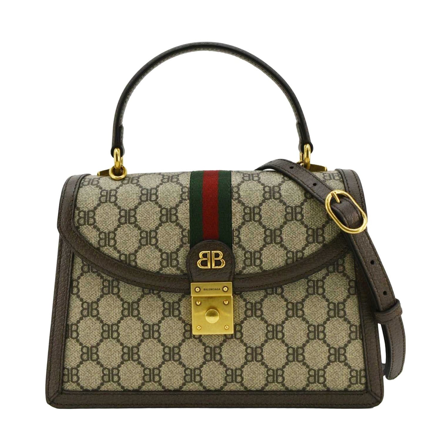 GUCCI X BALENCIAGA The Hacker Project Web BB Supreme Shoulder Bag Beige 680119