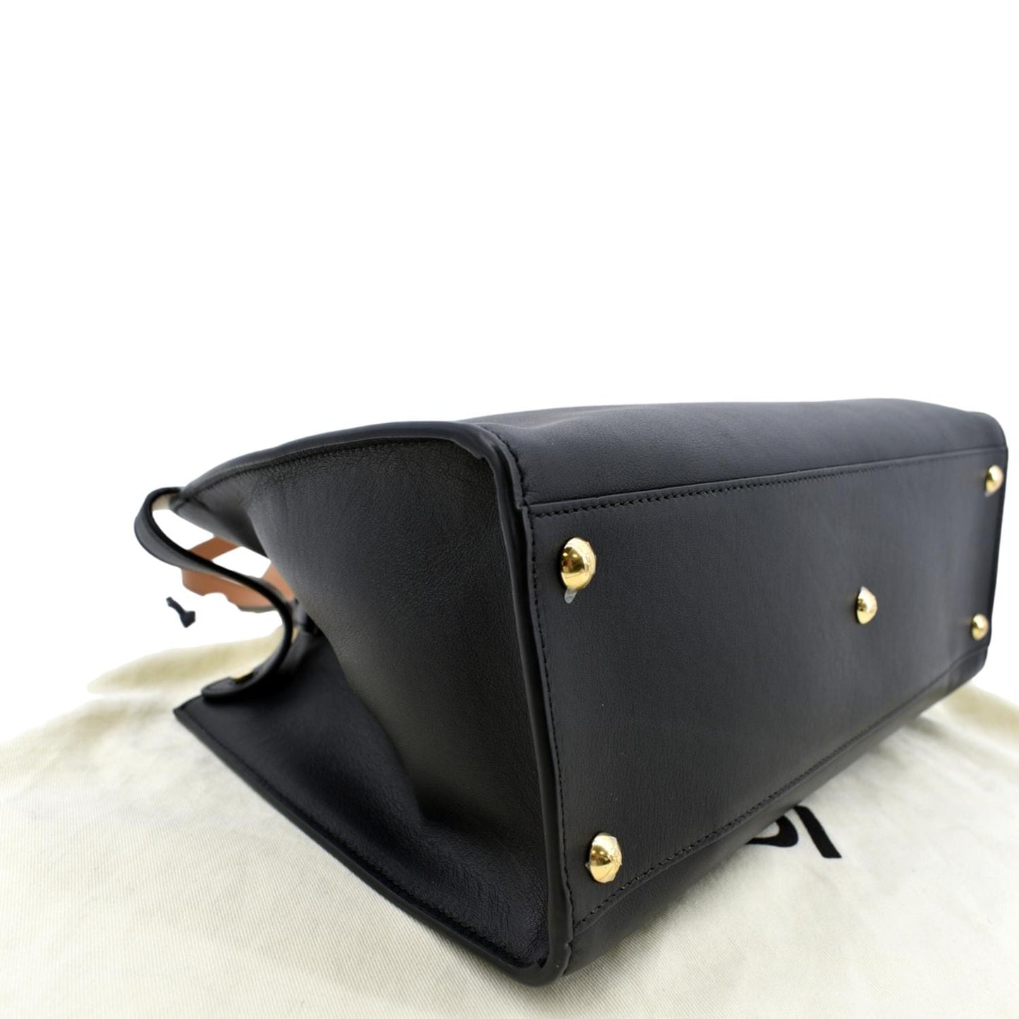 FENDI Peekaboo X-Lite Leather Tote Bag Black