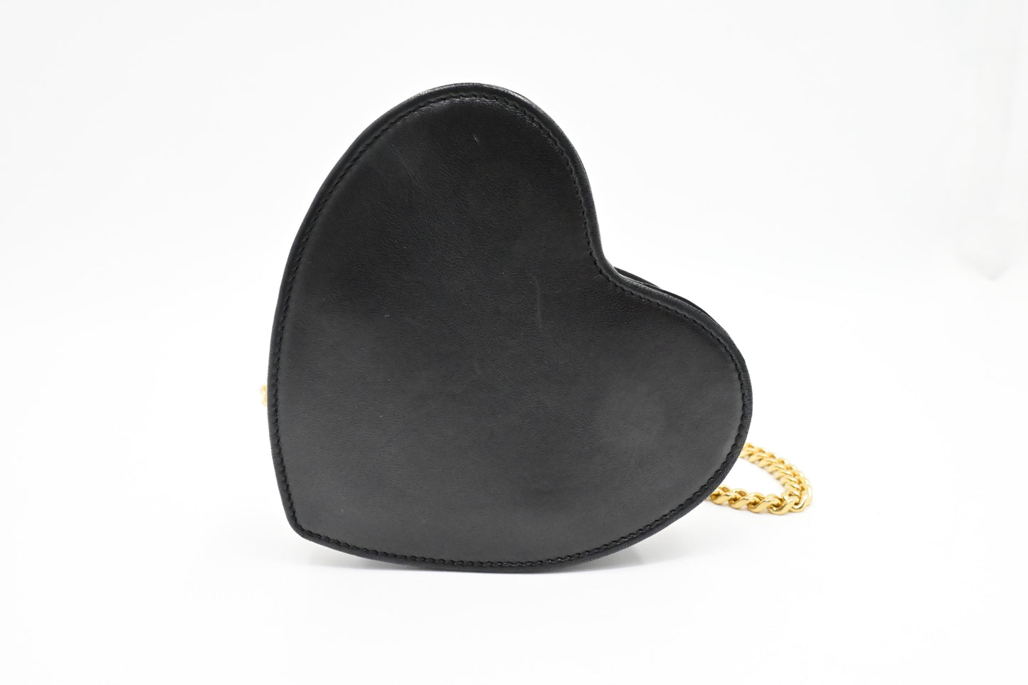 YSL Saint Laurent Mini Love Heart in Black Leather