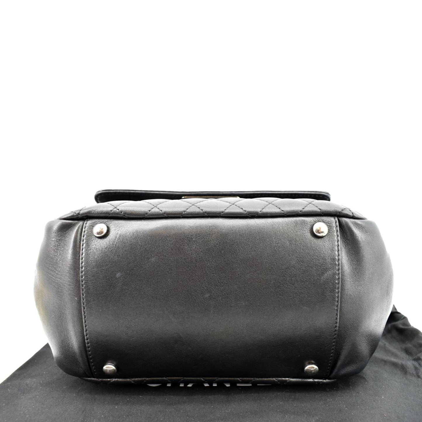 CHANEL Boy Leather Shopping Tote Bag Black