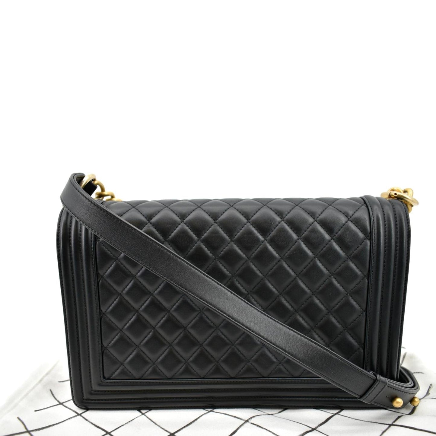 CHANEL Medium Boy Flap Calf Leather Shoulder Bag Black