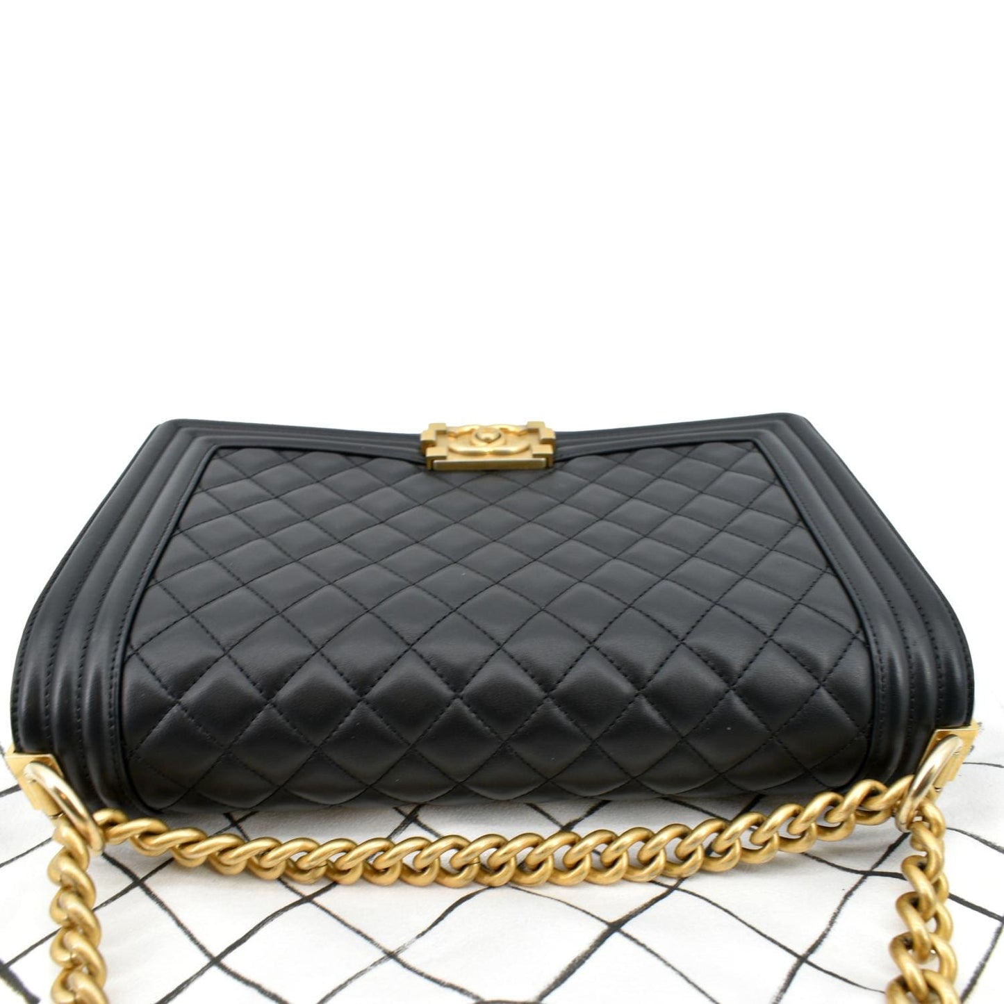 CHANEL Medium Boy Flap Calf Leather Shoulder Bag Black