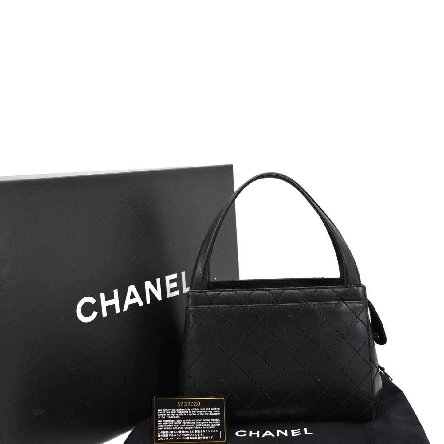 CHANEL Small   Lambskin Leather Handbag Black