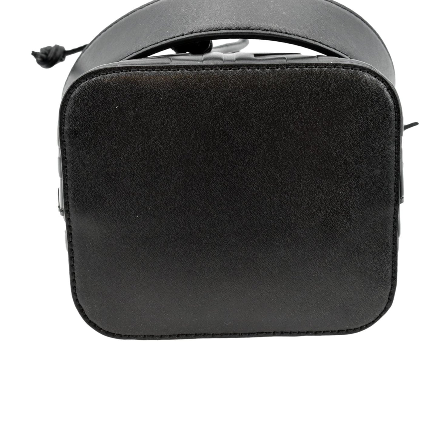 FENDI Mon Tresor Drawstring FF Leather Bucket Bag Black