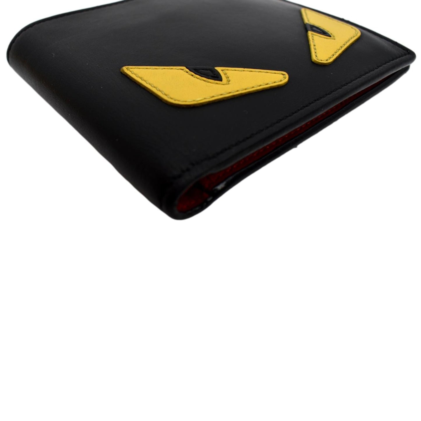 FENDI Monster Eyes Leather Wallet Black