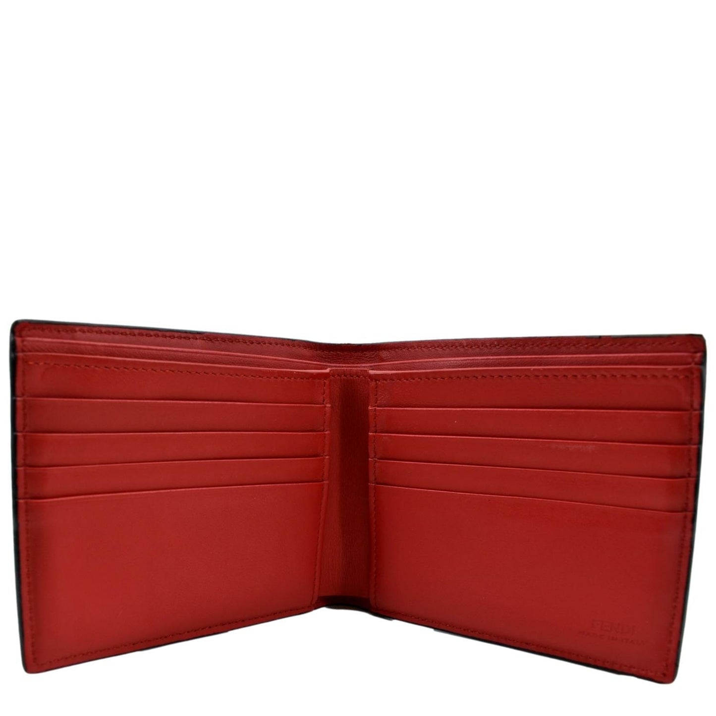 FENDI Monster Eyes Leather Wallet Black