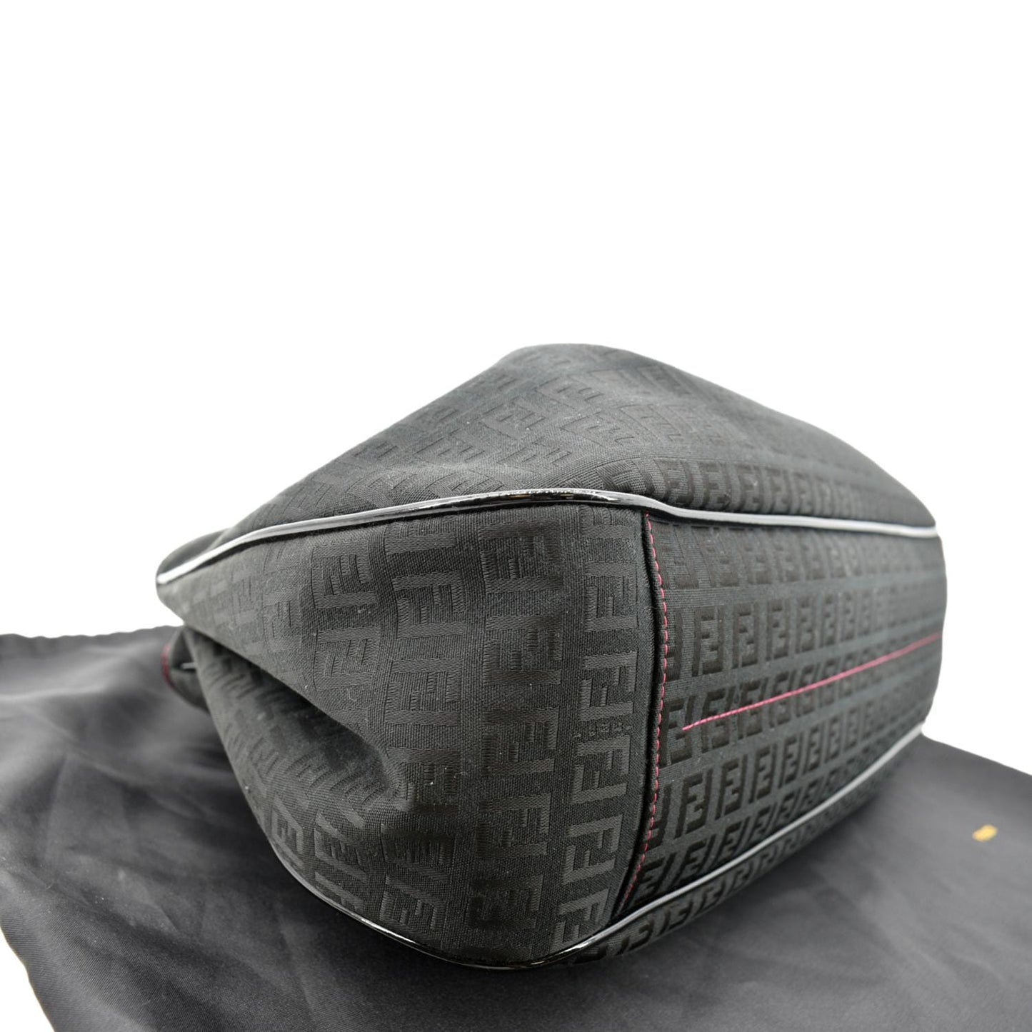 FENDI Zucchino Print Canvas Shopping Tote Bag Black