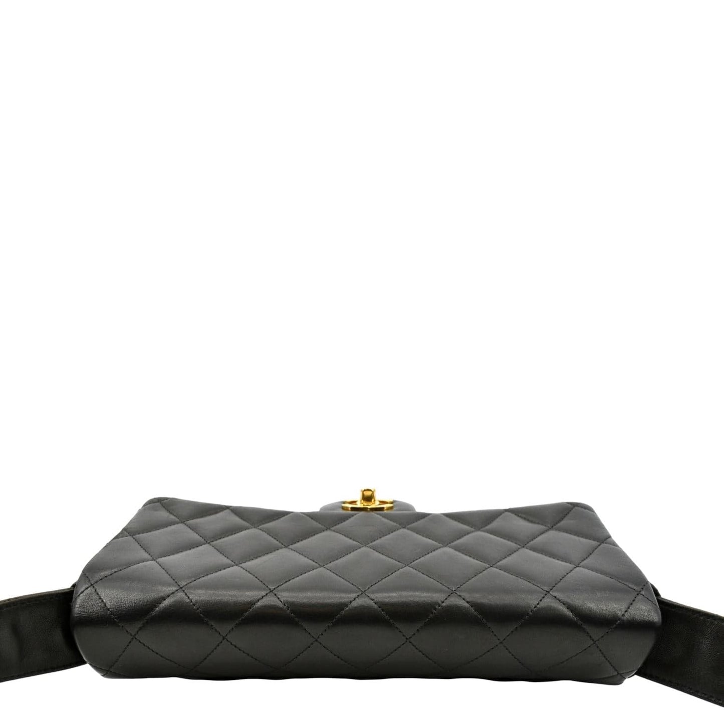 CHANEL   Flap Quilted Leather Shoulder Bag Black