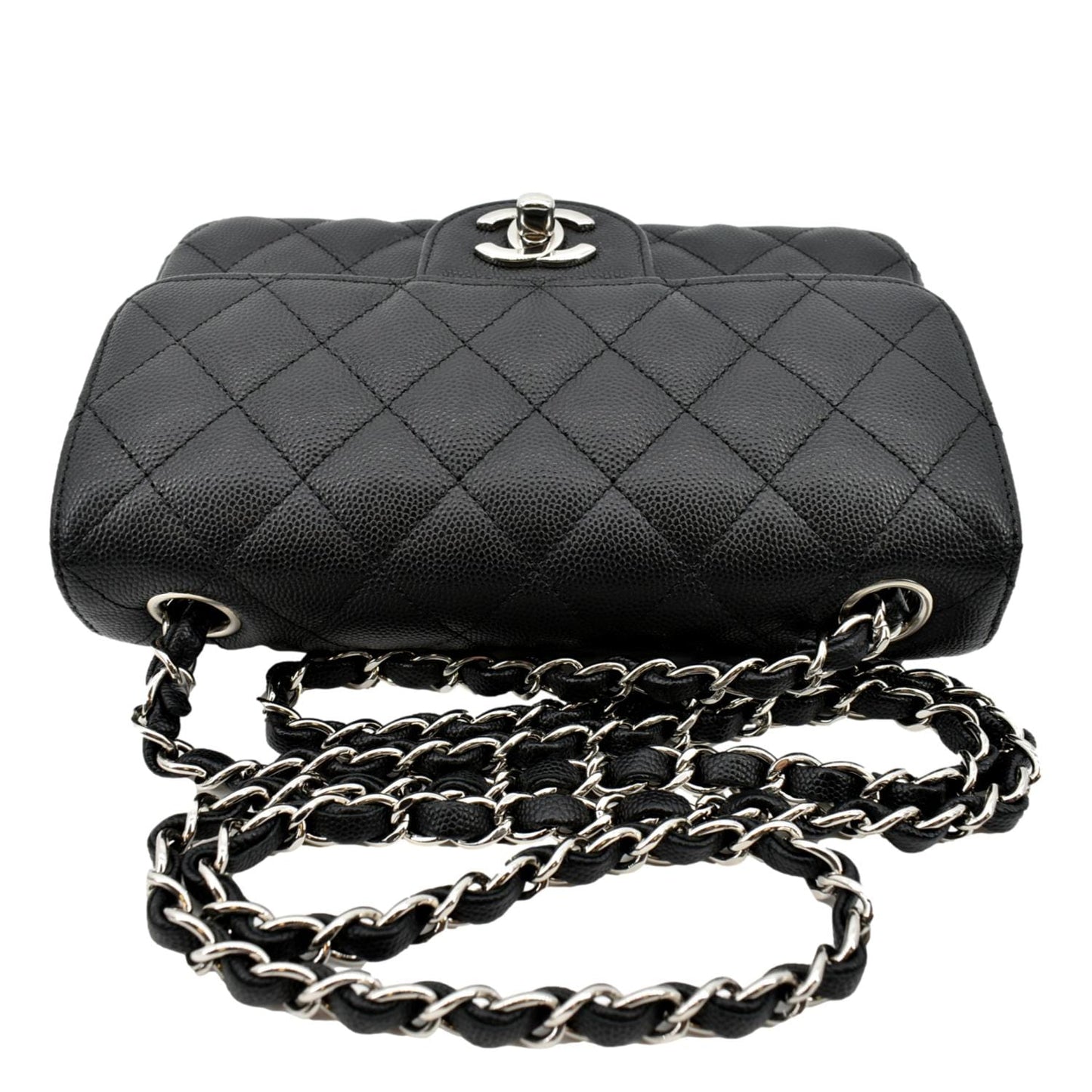 CHANEL Mini CC Flap Leather Shoulder Bag Black