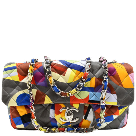 CHANEL Printed Coco Color Flap Small Nylon Shoulder Bag Multicolor