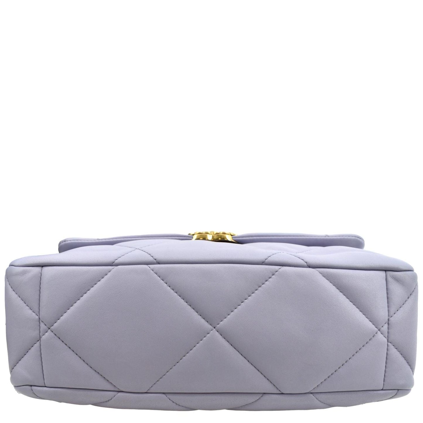 CHANEL 19 Large Flap Quilted Lambskin Leather Shoulder Bag Violet