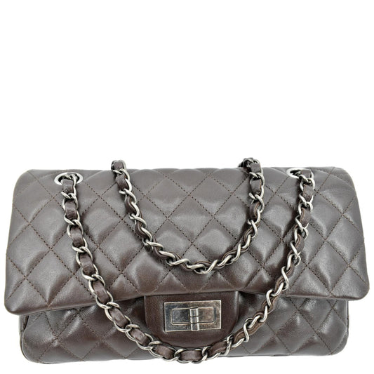 CHANEL Reissue Double Flap Leather Shoulder Bag Brown