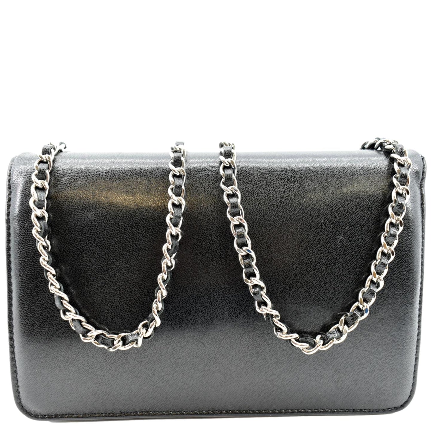 CHANEL Timeless WOC Patent Leather Wallet on Chain Shoulder Bag Black
