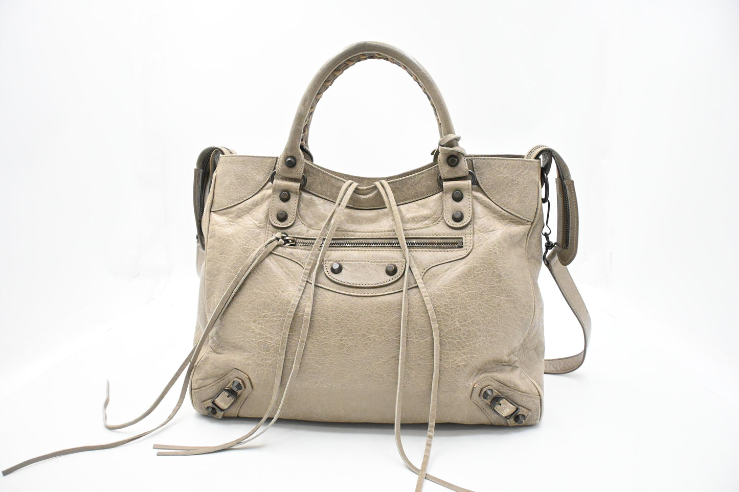 Balenciaga Medium Le City in Beige Arena Leather