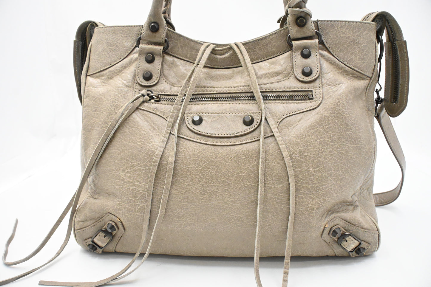 Balenciaga Medium Le City in Beige Arena Leather