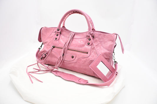Balenciaga Large Le City in Pink Arena Leather