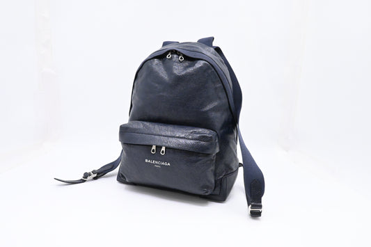 Balenciaga Explorer Backpack in Dark Blue Leather