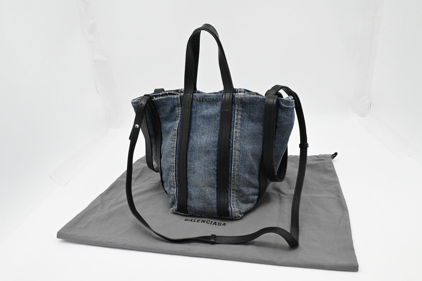 Balenciaga Everyday Small Tote Bag in Denim Canvas