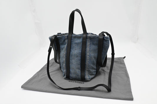 Balenciaga Everyday Small Tote Bag in Denim Canvas