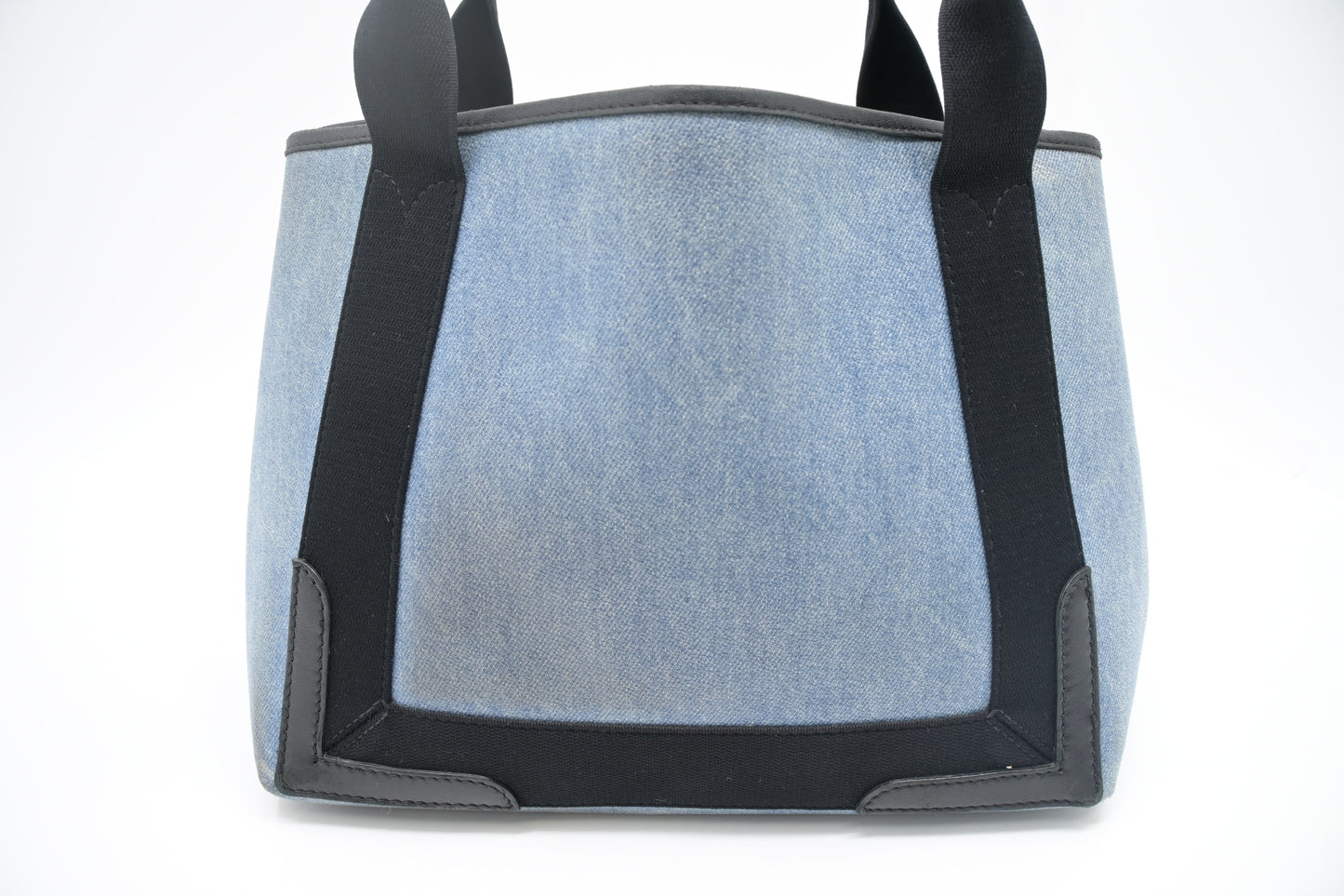 Balenciaga Navy Cabas Small Tote in Blue Coated Canvas