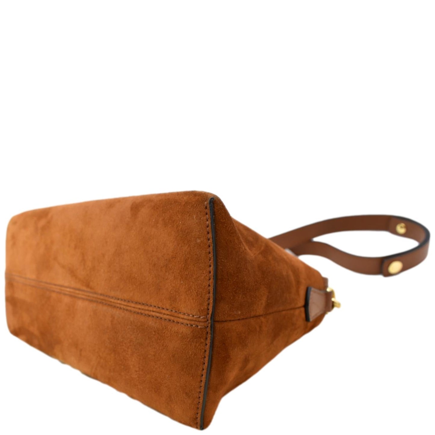 FENDI By The Way Medium Suede Boston Crossbody Bag Brown