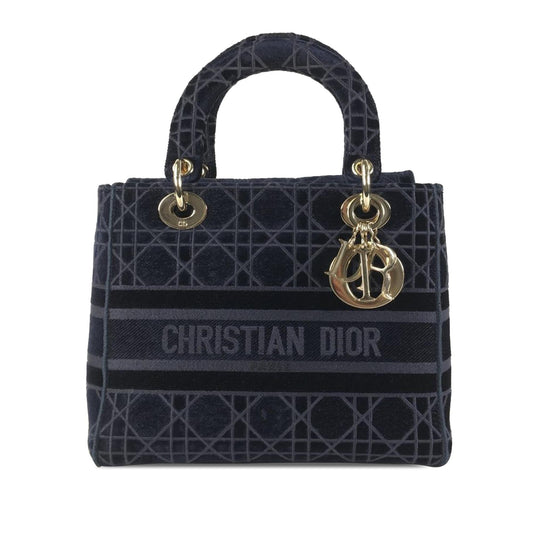 Dior Medium Cannage Velvet Lady D-Lite (SHG-2WUGyr)