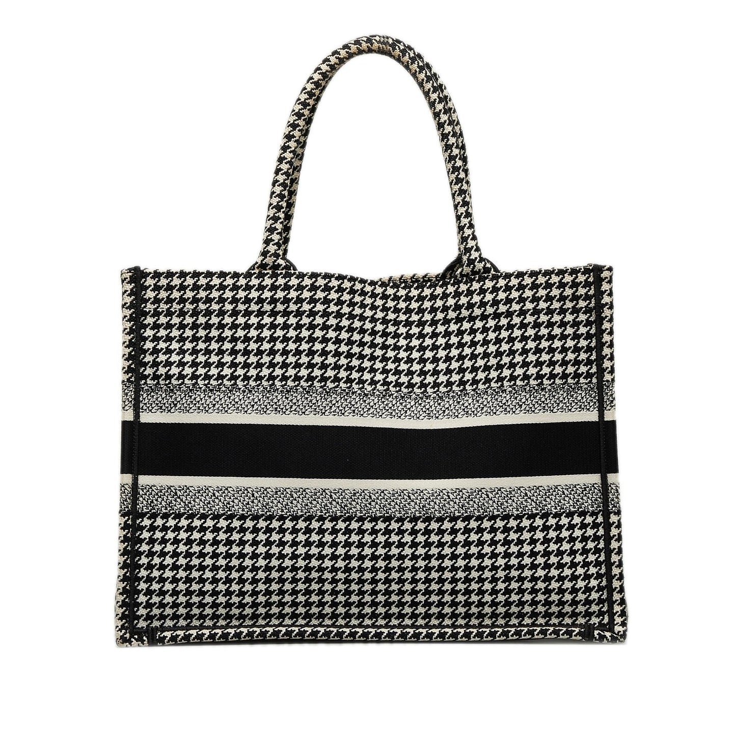 Dior Medium Houndstooth Embroidered Book Tote (SHG-AoRUVr)