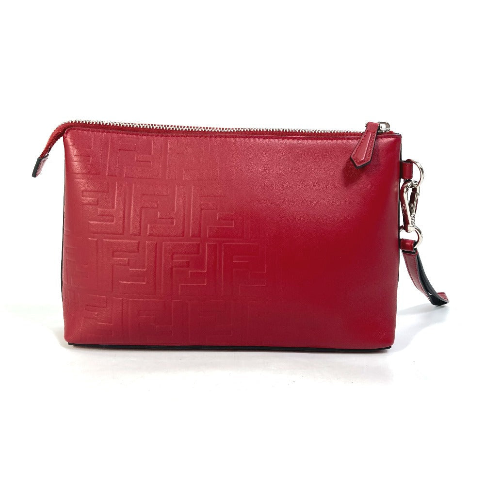 FENDI Clutch bag 7N0106 leather Red Zucca mens