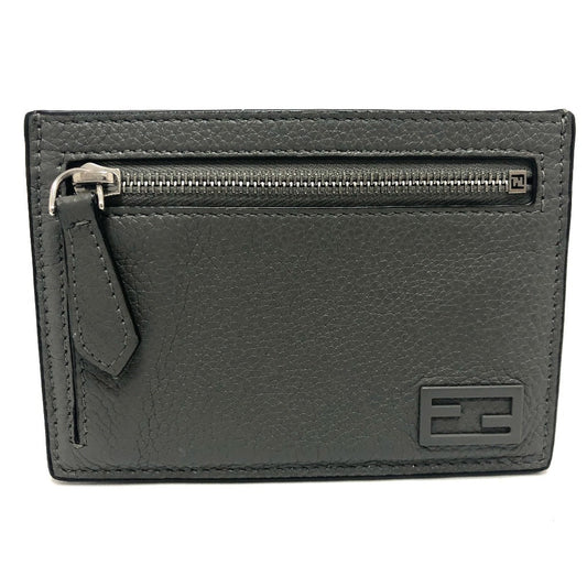 FENDI Card Case 7M0310 leather gray FF Baguette mens