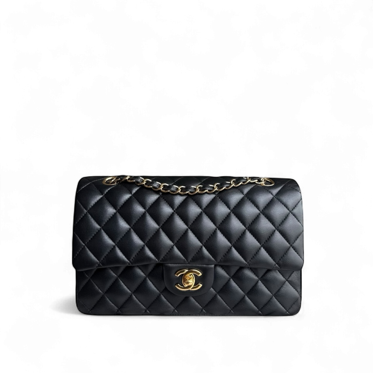 Chanel Classic Flap Medium - 25CM Quilted Lambskin Black Gold Hardware Series 31
