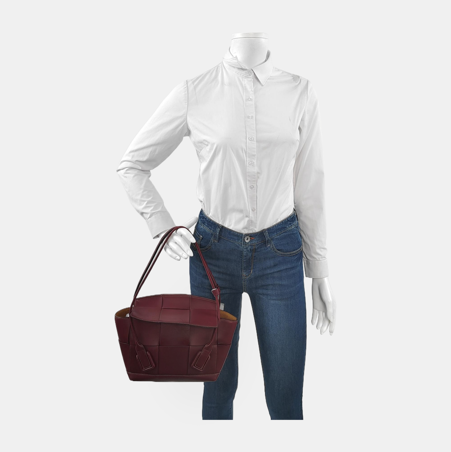 Bottega Veneta Arco Tote Bag Small Burgundy Leather