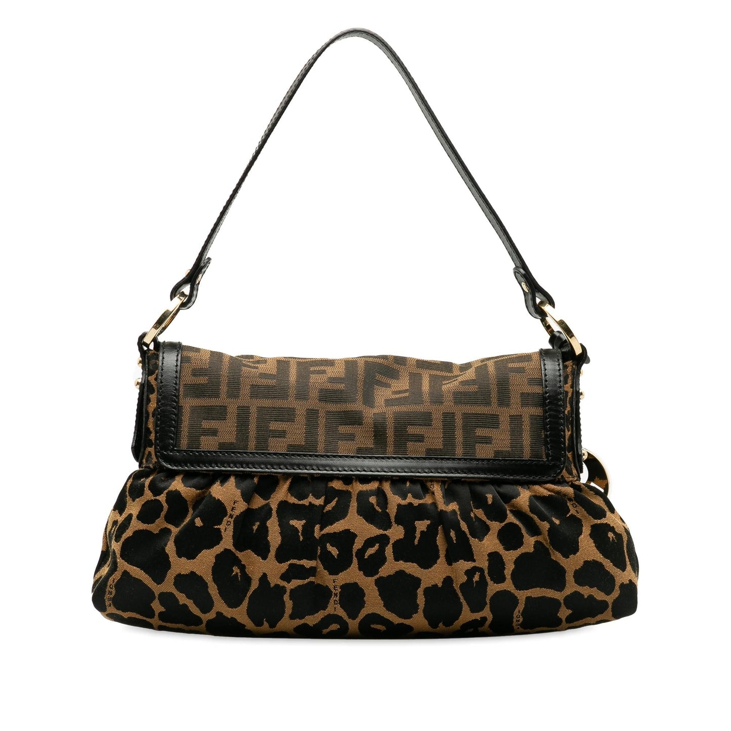 Fendi Zucca Chef Leopard Shoulder Bag (SHG-BxdWir)