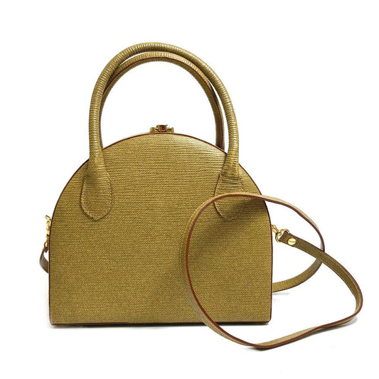 FENDI Handbag leather Beige type Semicircular form Women