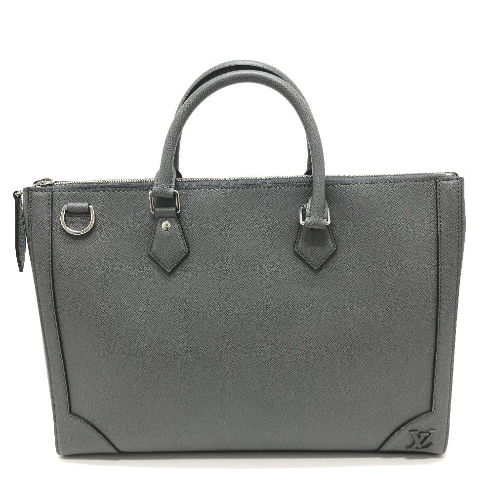 LOUIS VUITTON Business bag M30856 Taiga Leather gray Taiga Slim briefcase mens  d