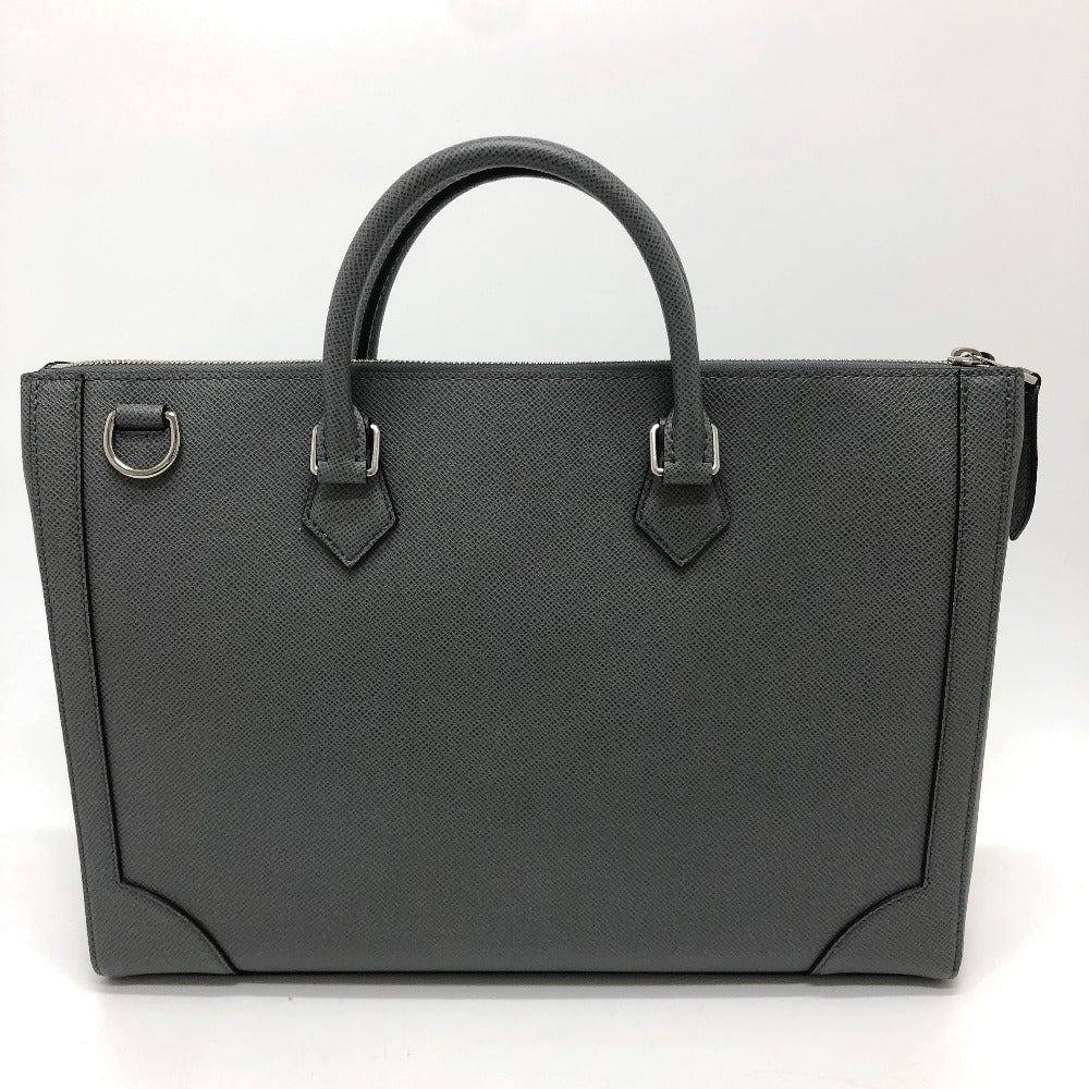 LOUIS VUITTON Business bag M30856 Taiga Leather gray Taiga Slim briefcase mens  d