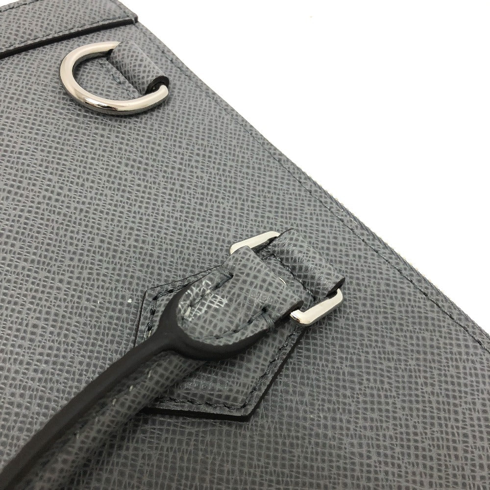 LOUIS VUITTON Business bag M30856 Taiga Leather gray Taiga Slim briefcase mens  d