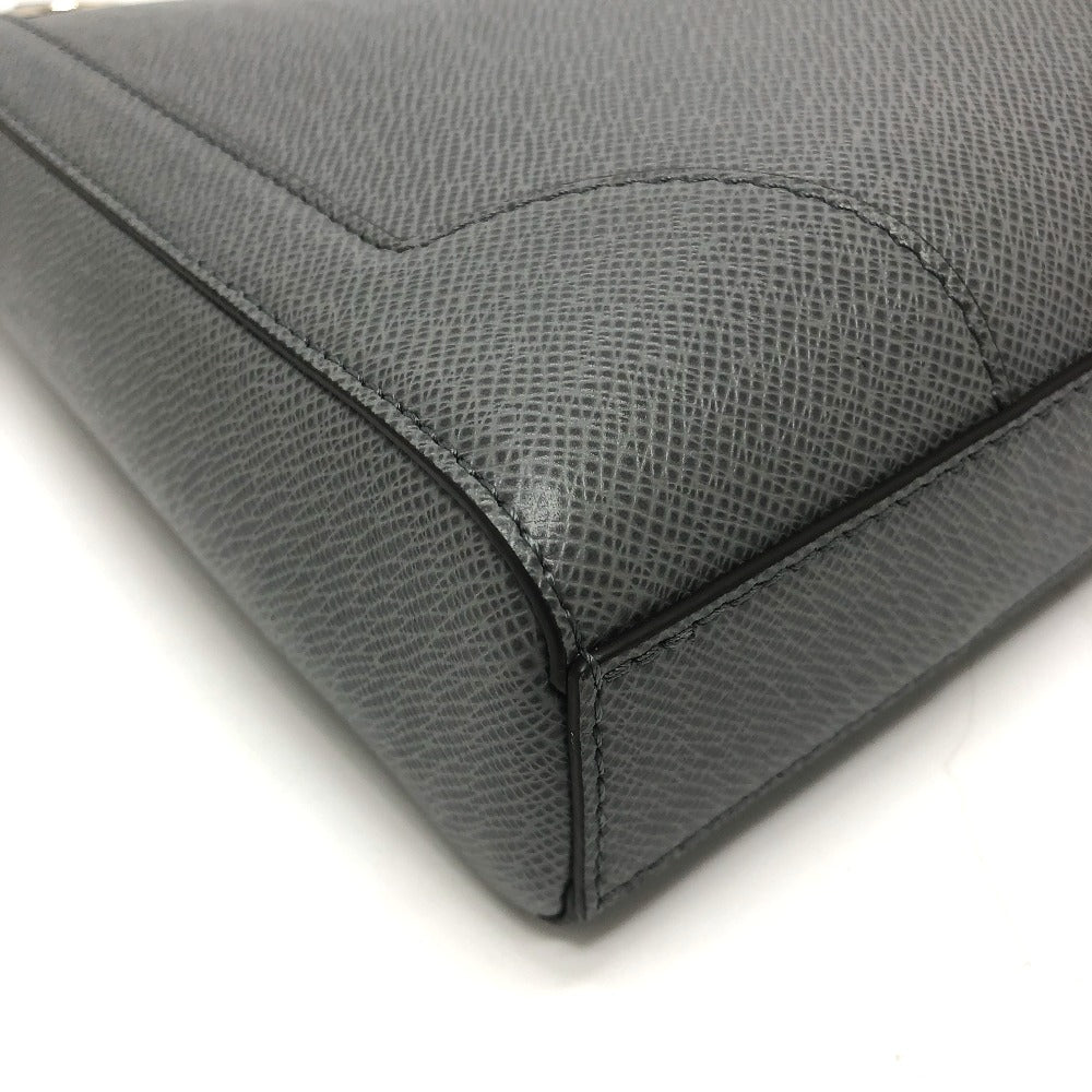 LOUIS VUITTON Business bag M30856 Taiga Leather gray Taiga Slim briefcase mens  d