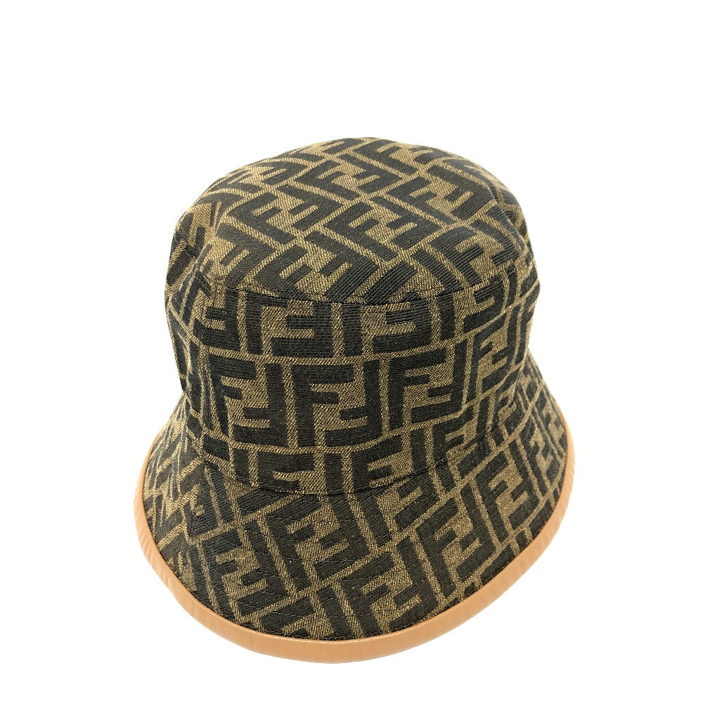 FENDI hat FXQ801 Polyester, Cotton Brown Zucca Bucket hat mens