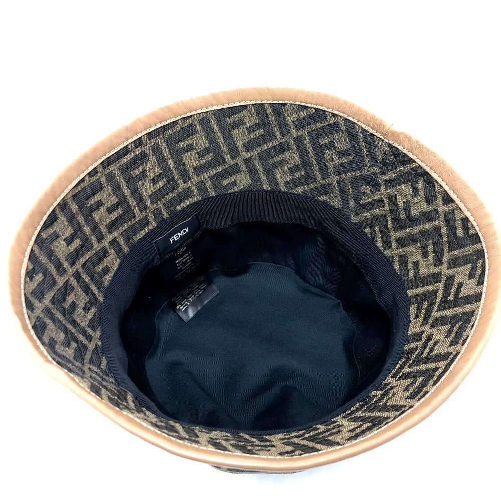 FENDI hat FXQ801 Polyester, Cotton Brown Zucca Bucket hat mens