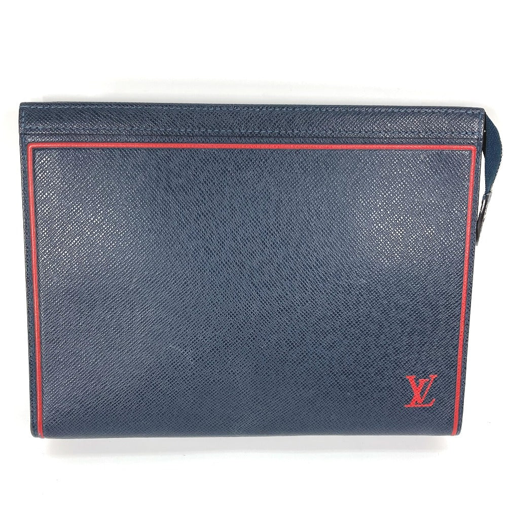 LOUIS VUITTON business bag M63394 Taiga Leather Navy Taiga Pochette Voyage mens  d